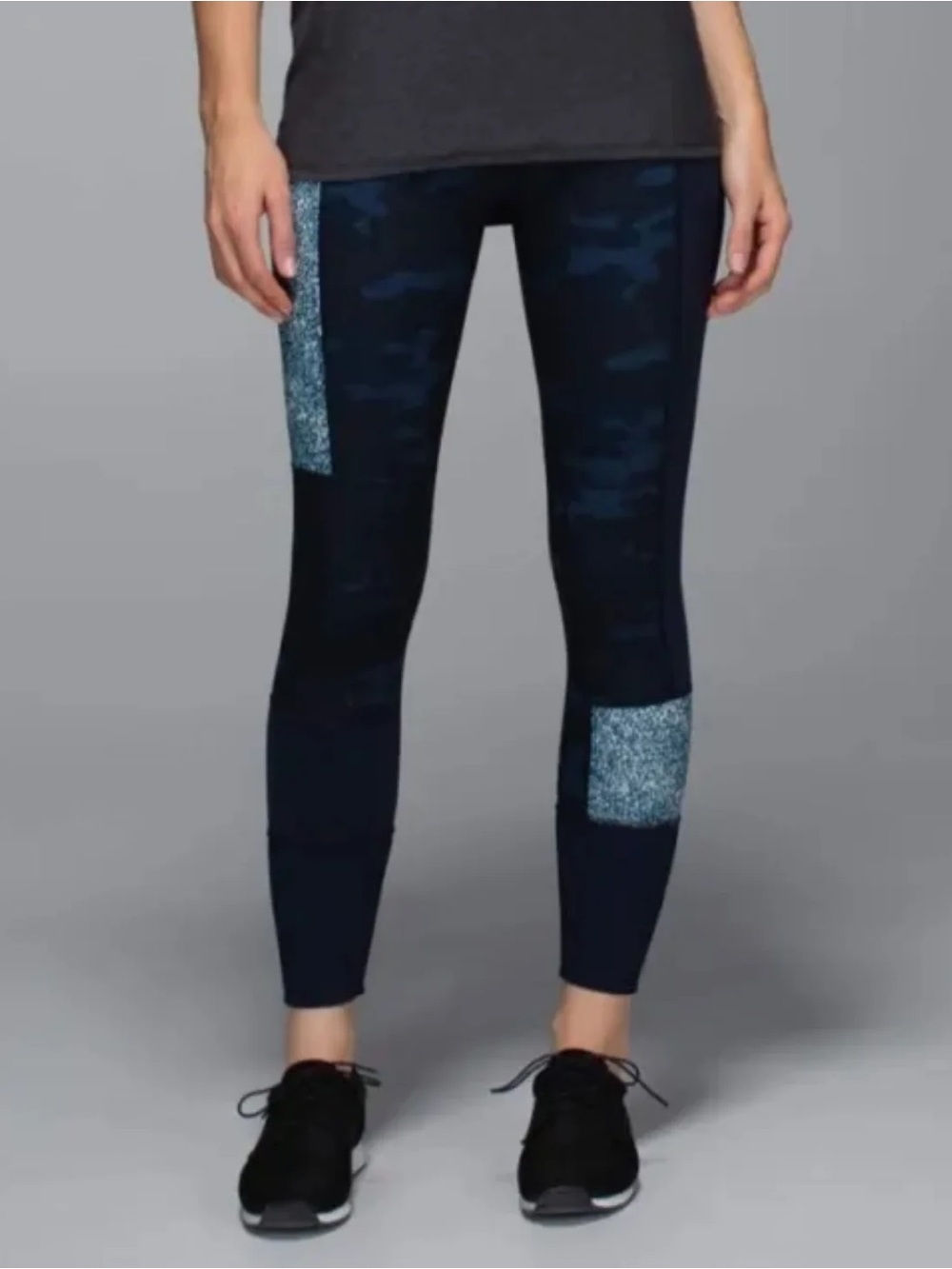 Lululemon Wunder Under Pant - Full-On Luon Sashiko - Blue Patchwork Leggings